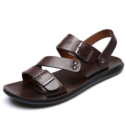 Nieuwe leren strandsandalen voor heren