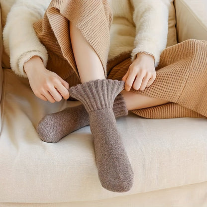 Womens 5-Pack Winter Knitted Socks