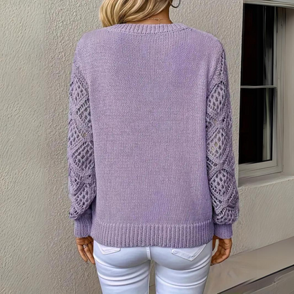 Raylene - V-Neck Knitted Sleeves Jumper