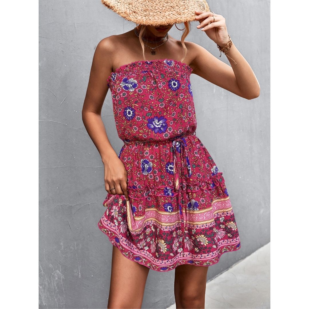 Sienna™ Bohemian Frill Trim Strapless Dress