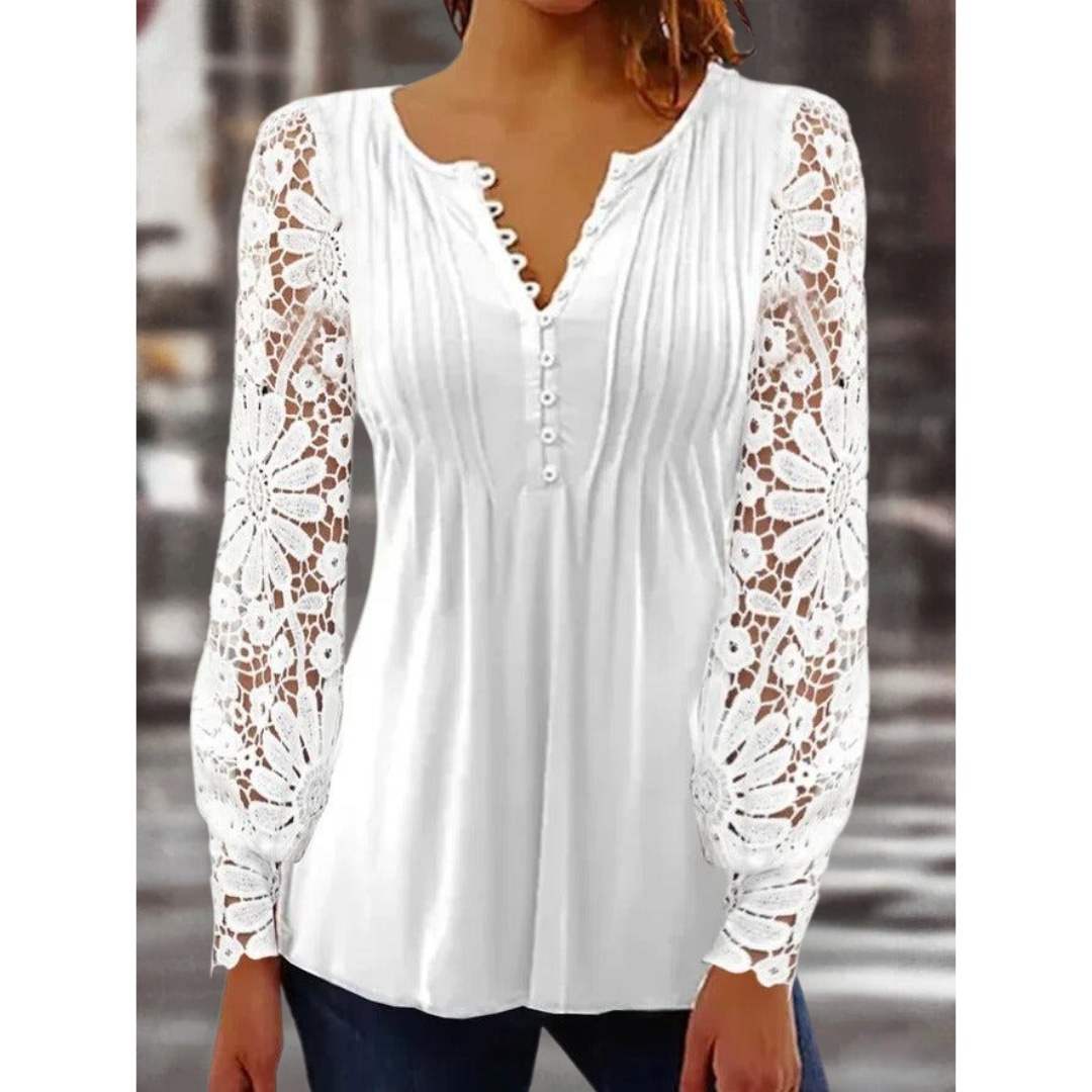 Elise™ Lace Sleeve Tunic Blouse