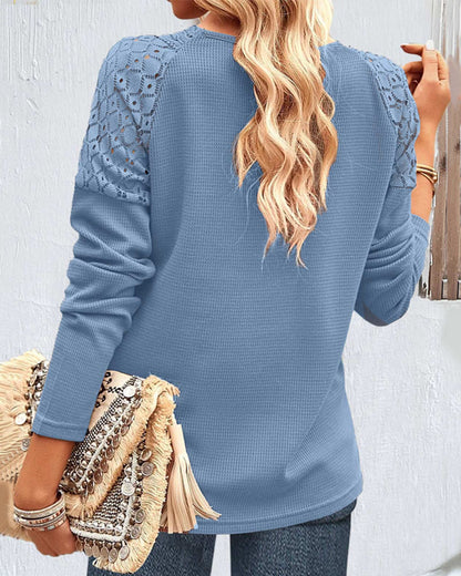 Eleanor - Lace Trim Blouse