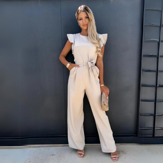 Cery - Elegant Jumpsuit with Ruffles and Belt