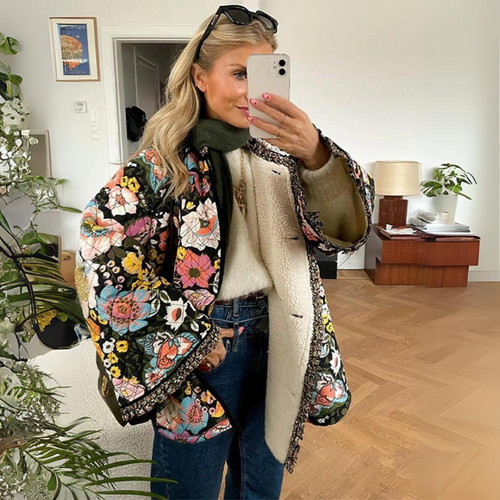 Kaytlin - Bohemian Style Flower Print Jacket