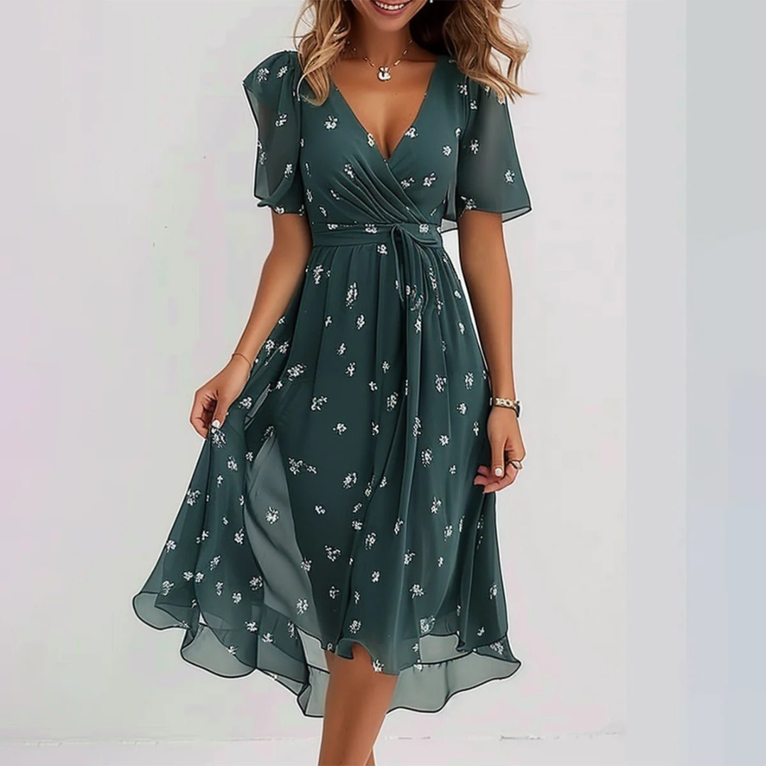 Seraphina™ Floral Chiffon Midi Dress