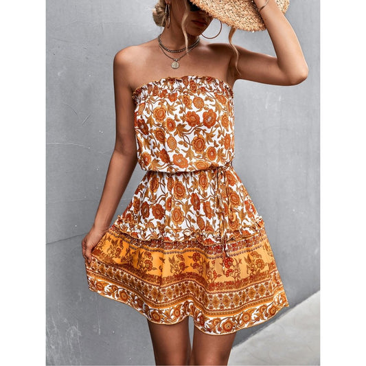 Sienna™ Bohemian Frill Trim Strapless Dress