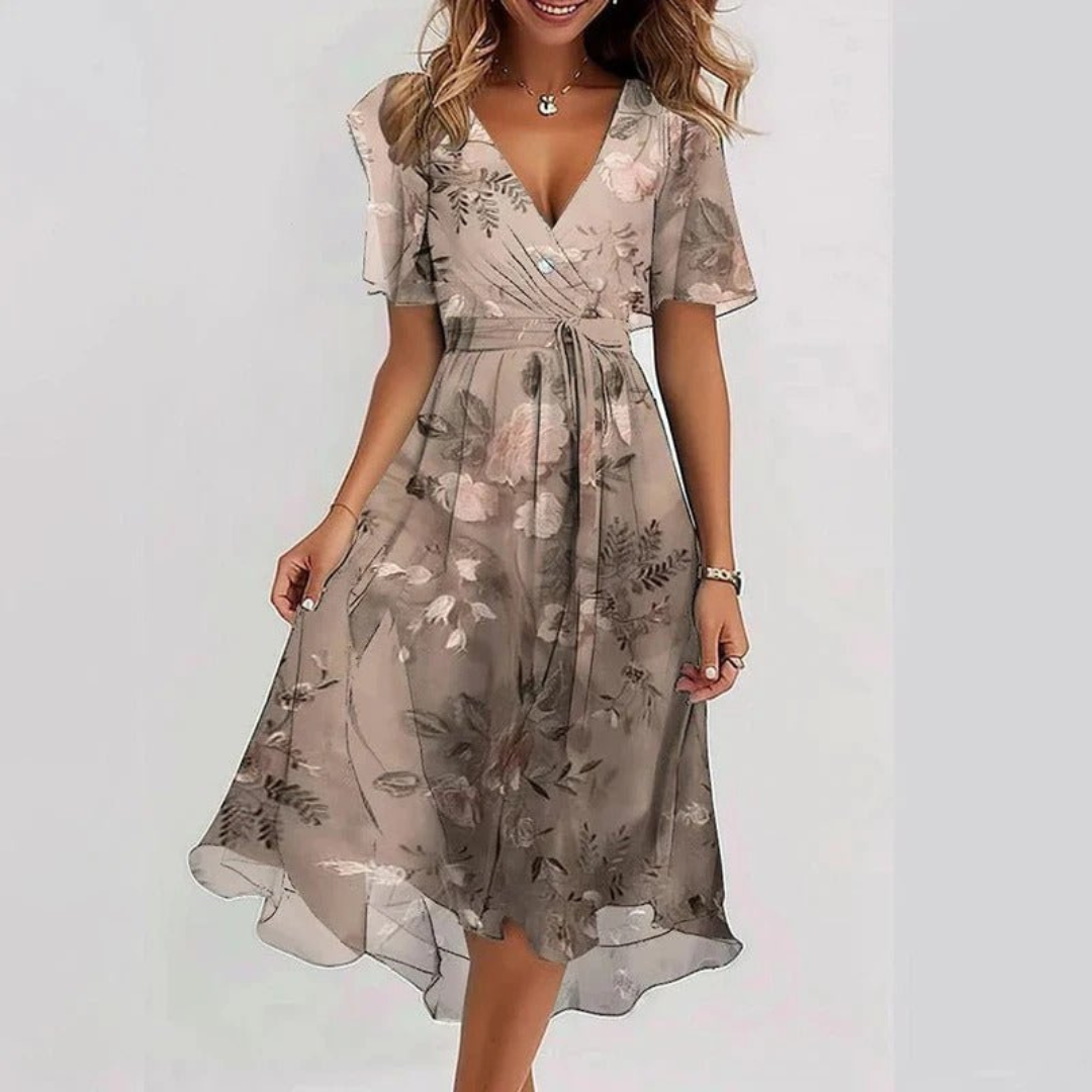 Seraphina™ Floral Chiffon Midi Dress