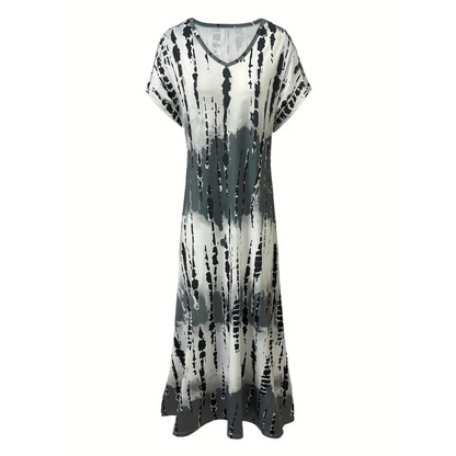 Clara - Tie Dye V-Neck Split Dress