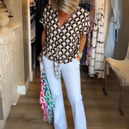 Mcartney - Stylish V-Neck Print Shirt