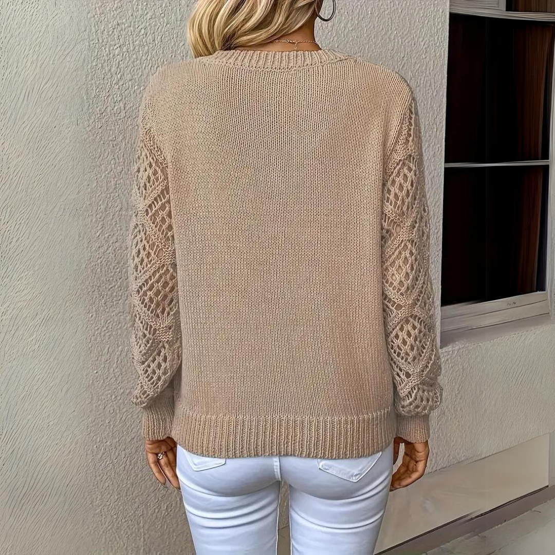 Raylene - V-Neck Knitted Sleeves Jumper