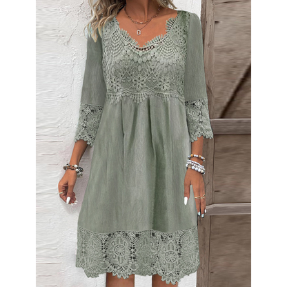 Nextmacys™ Lace Button-Down Midi Dress