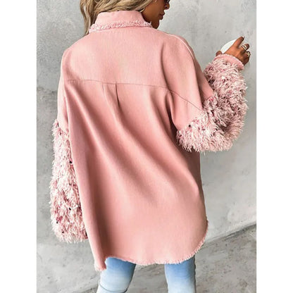 Bella™ Bold Pink Button-Front Oversized Blouse