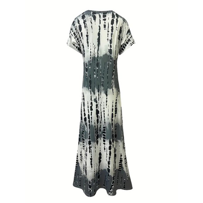 Clara - Tie Dye V-Neck Split Dress