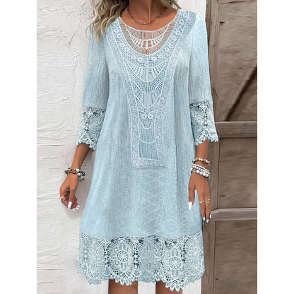 Nextmacys™ Lace Button-Down Midi Dress