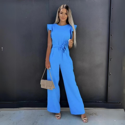 Cery - Elegant Jumpsuit with Ruffles and Belt