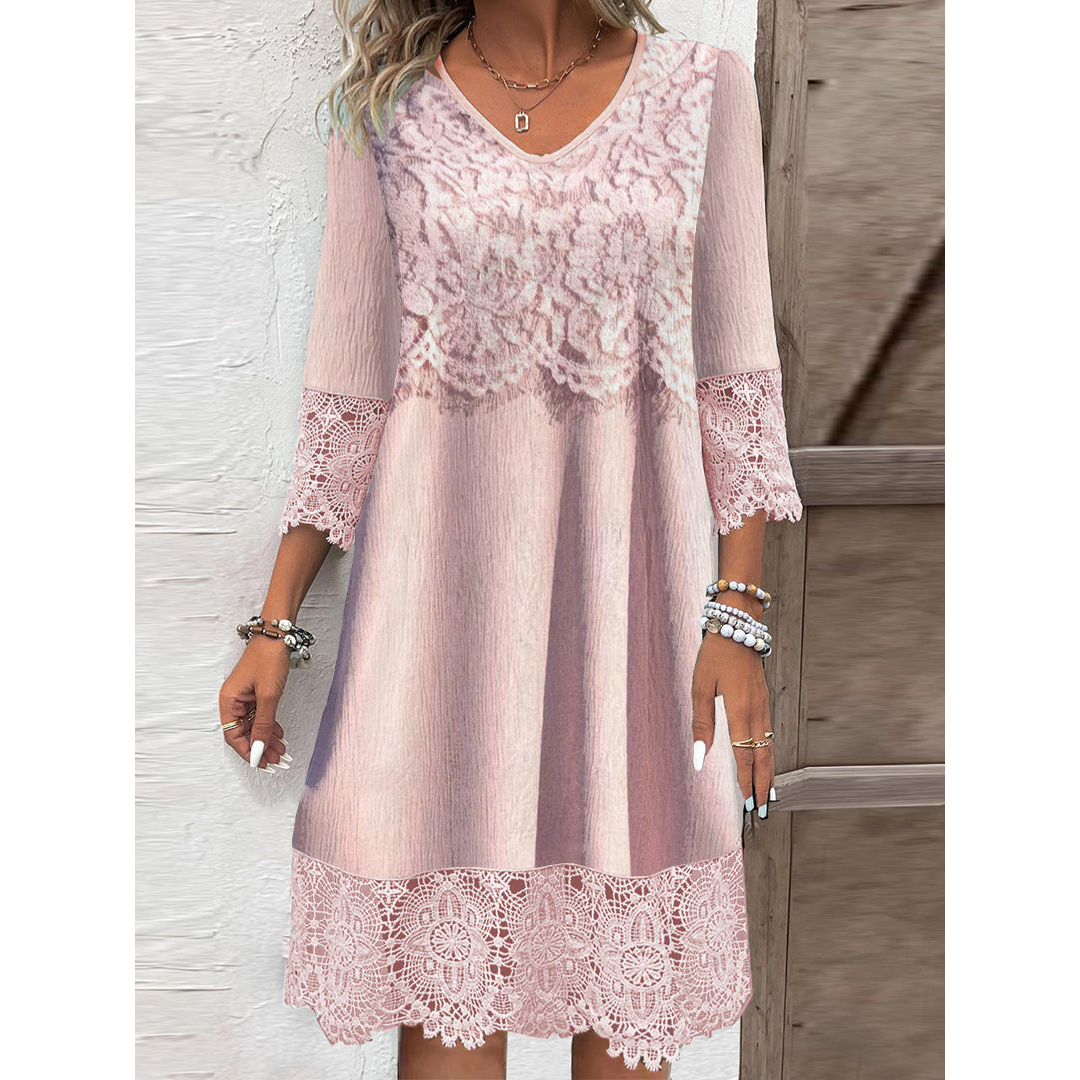 Nextmacys™ Lace Button-Down Midi Dress