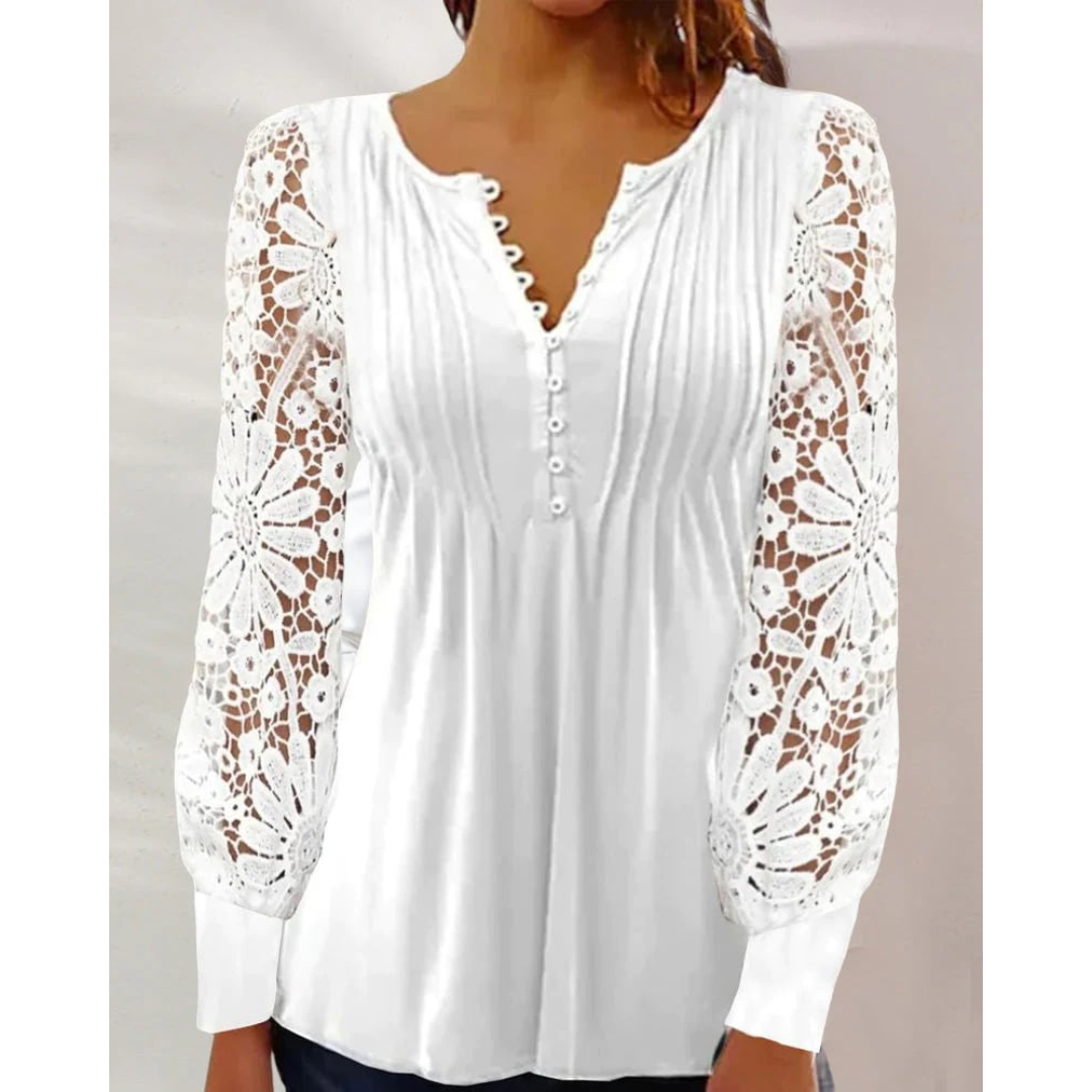 Elise™ Lace Sleeve Tunic Blouse