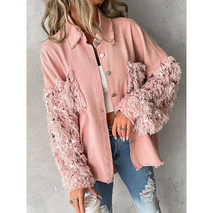 Bella™ Bold Pink Button-Front Oversized Blouse