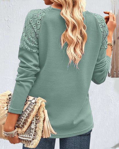 Eleanor - Lace Trim Blouse