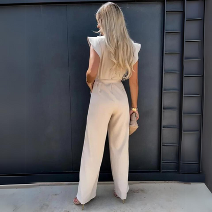 Cery - Elegant Jumpsuit with Ruffles and Belt