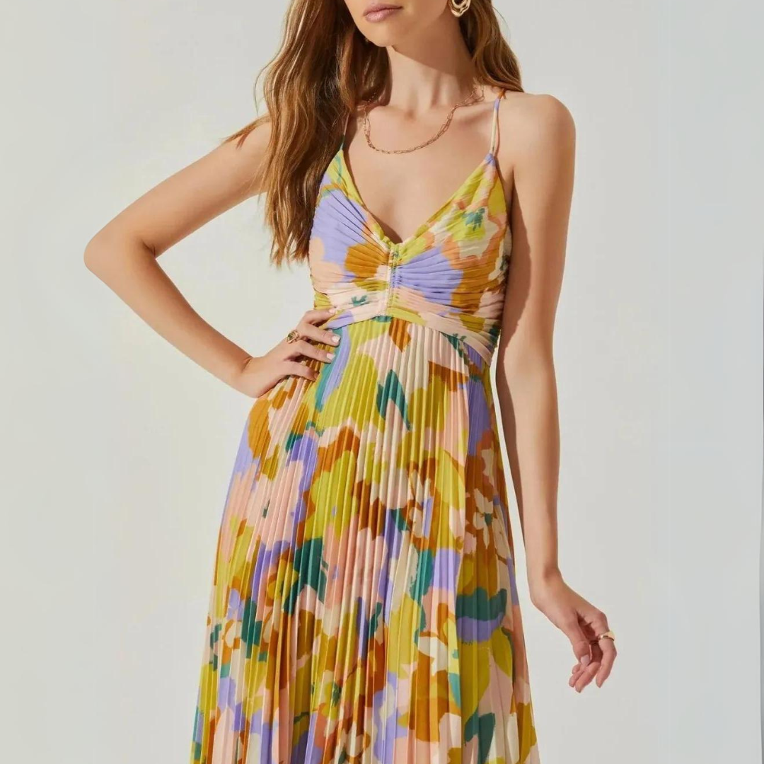 Anila - Pleated Chiffon Dress