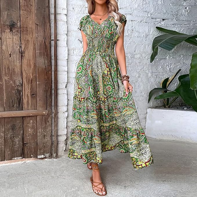 Zofia - Paisley Style V-Neck Dress