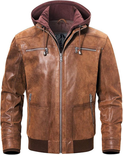 Urban Drift Leather Hooded Jacket