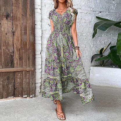 Zofia - Paisley Style V-Neck Dress