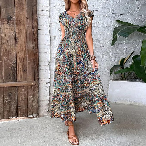 Zofia - Paisley Style V-Neck Dress