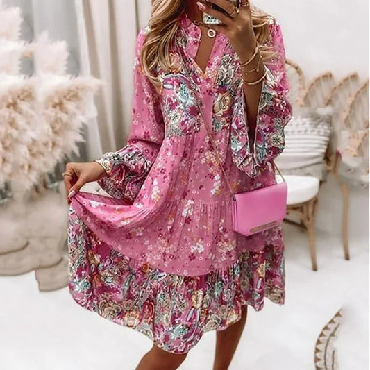 Miara - Stylish Ruffled Floral Dress