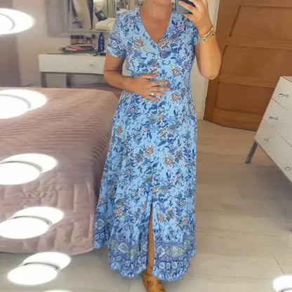 Zara - Stretchy V Neck Floral Sundress