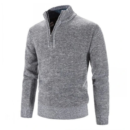 Vincent - Cross Knitted Quarter Zip Sweater