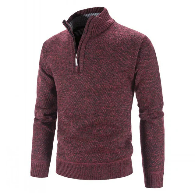 Vincent - Cross Knitted Quarter Zip Sweater