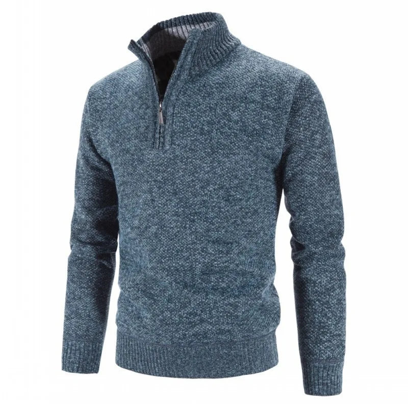 Vincent - Cross Knitted Quarter Zip Sweater