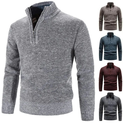 Vincent - Cross Knitted Quarter Zip Sweater