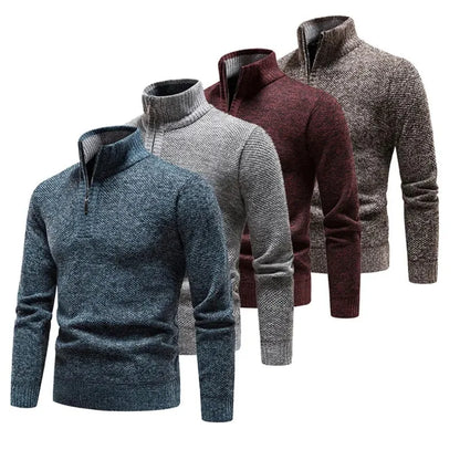 Vincent - Cross Knitted Quarter Zip Sweater