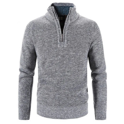 Vincent - Cross Knitted Quarter Zip Sweater