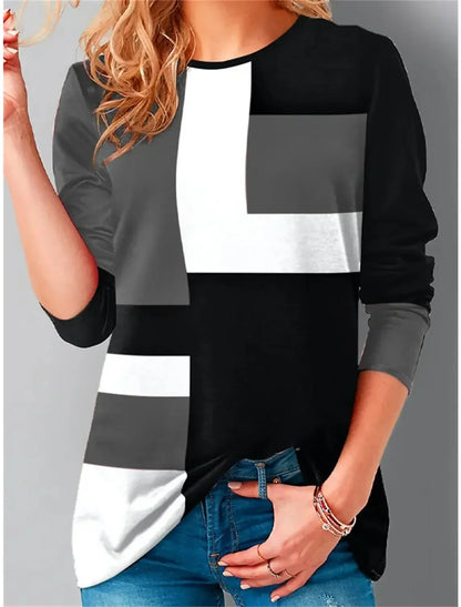 Ethla™ - Sweatshirt met kleurblokken in vintage stijl