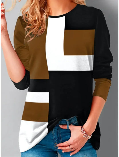 Ethla™ - Sweatshirt met kleurblokken in vintage stijl