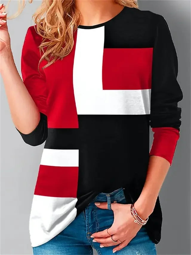 Ethla™ - Sweatshirt met kleurblokken in vintage stijl