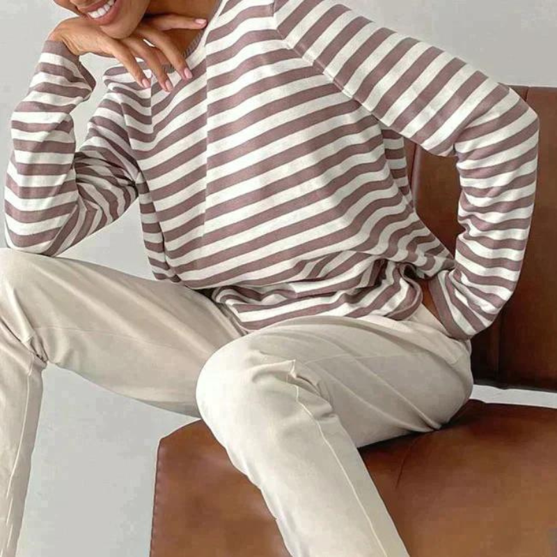 Diana - Stylish Striped Sweatshirt