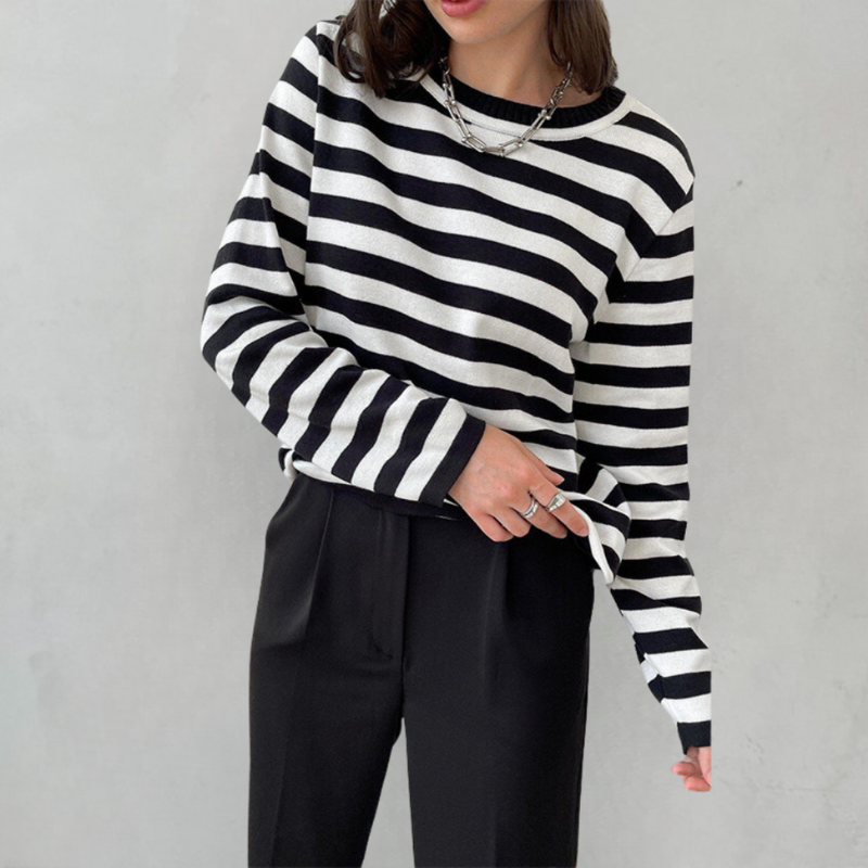 Diana - Stylish Striped Sweatshirt