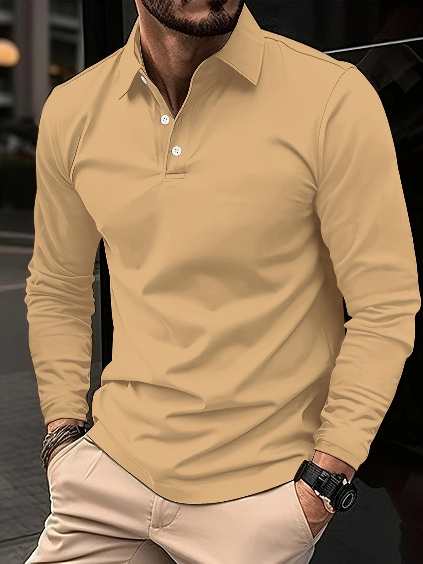 Théo｜Herenpoloshirt met lange mouwen