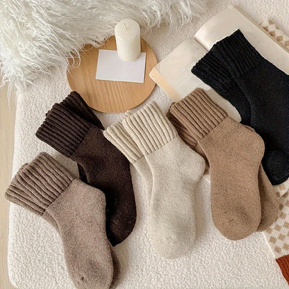 Womens 5-Pack Winter Knitted Socks