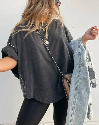 Hannah - Studded Oversized Tee