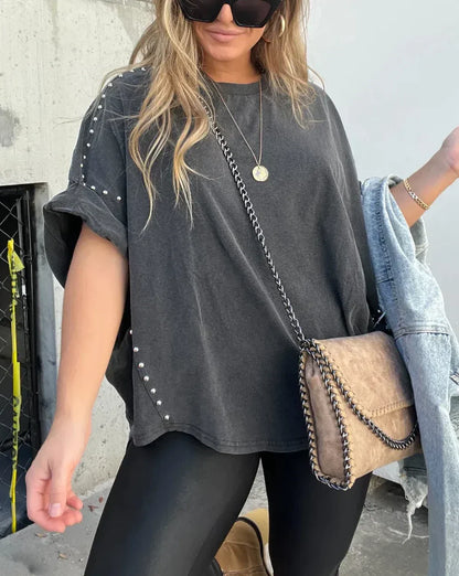 Hannah - Studded Oversized Tee