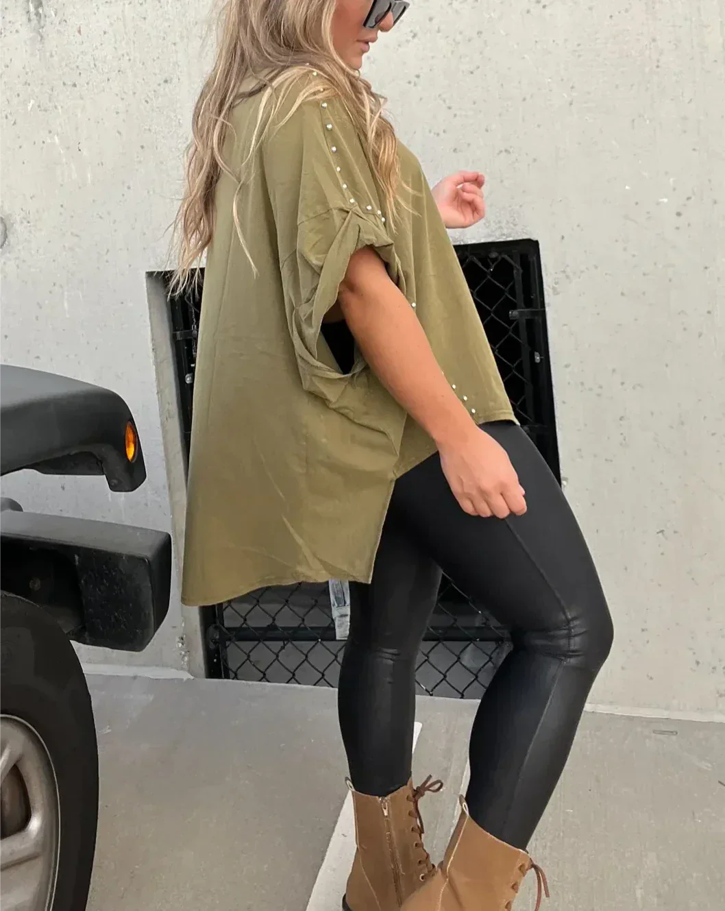 Hannah - Studded Oversized Tee