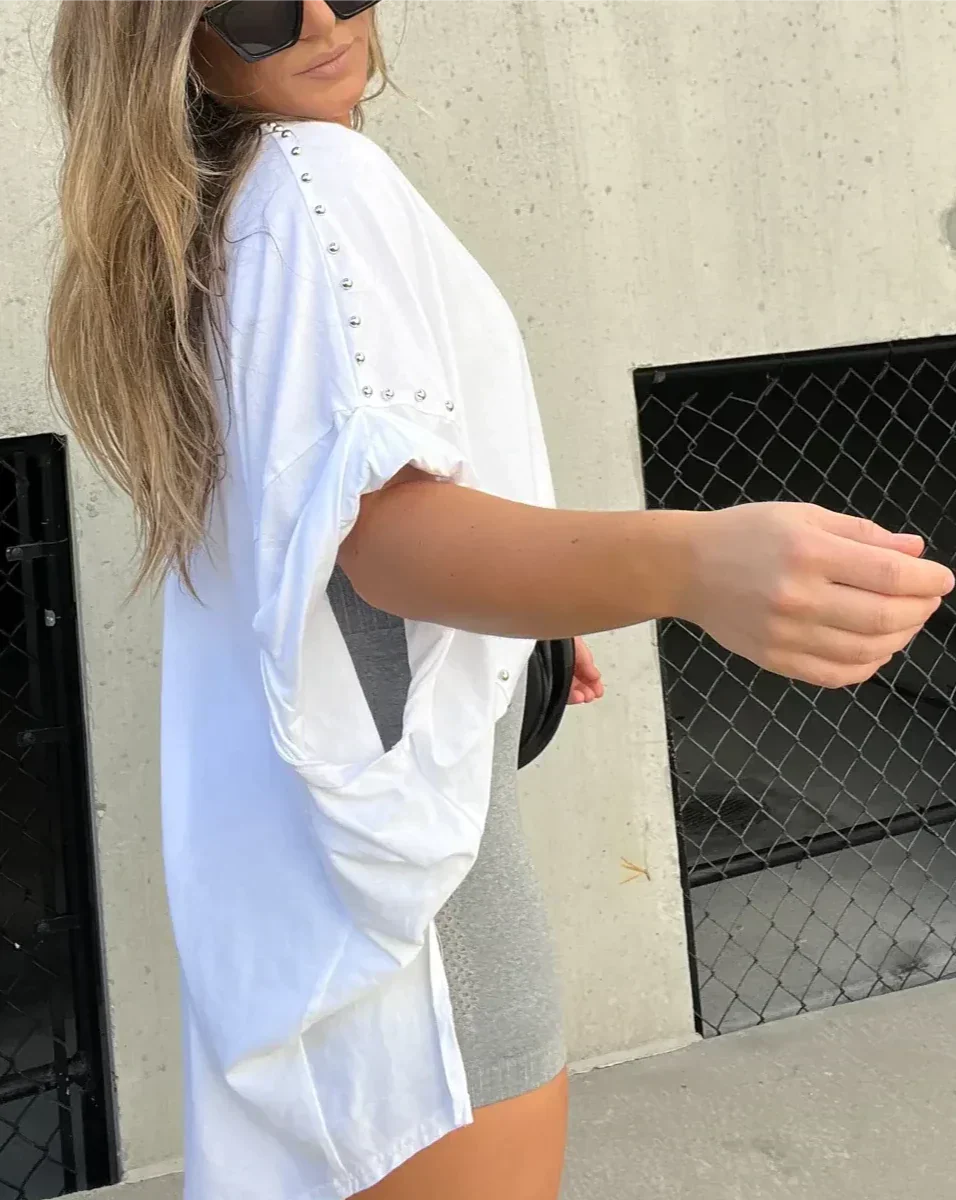 Hannah - Studded Oversized Tee