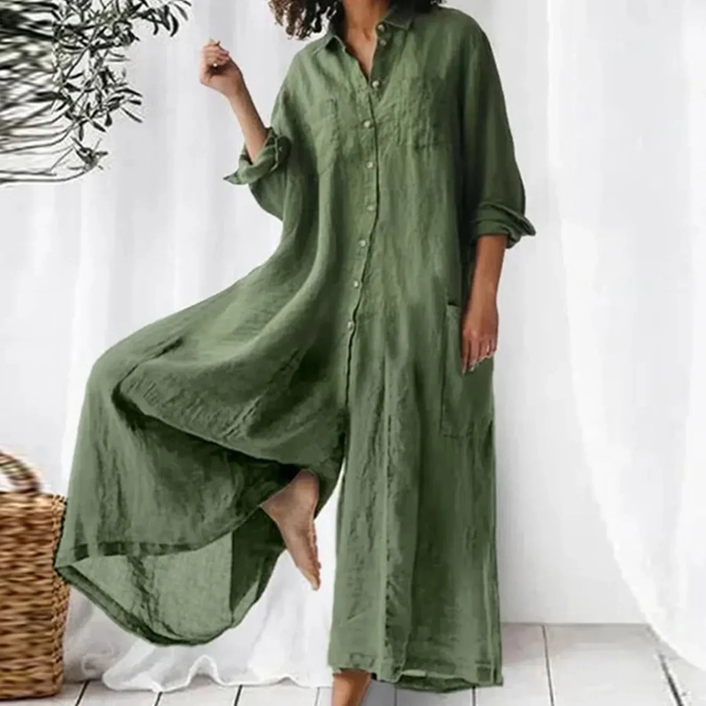 Rut™ | Oversized Linnen Jumpsuit