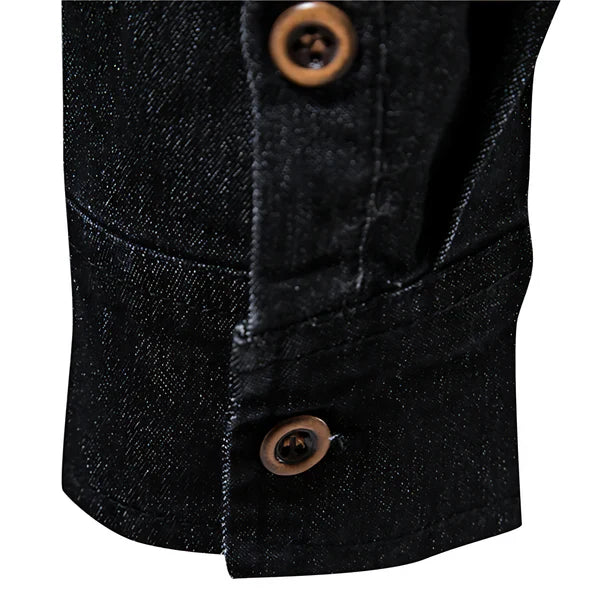 AdaptiveFit Cotton Denim Shirt - Tailored for Men